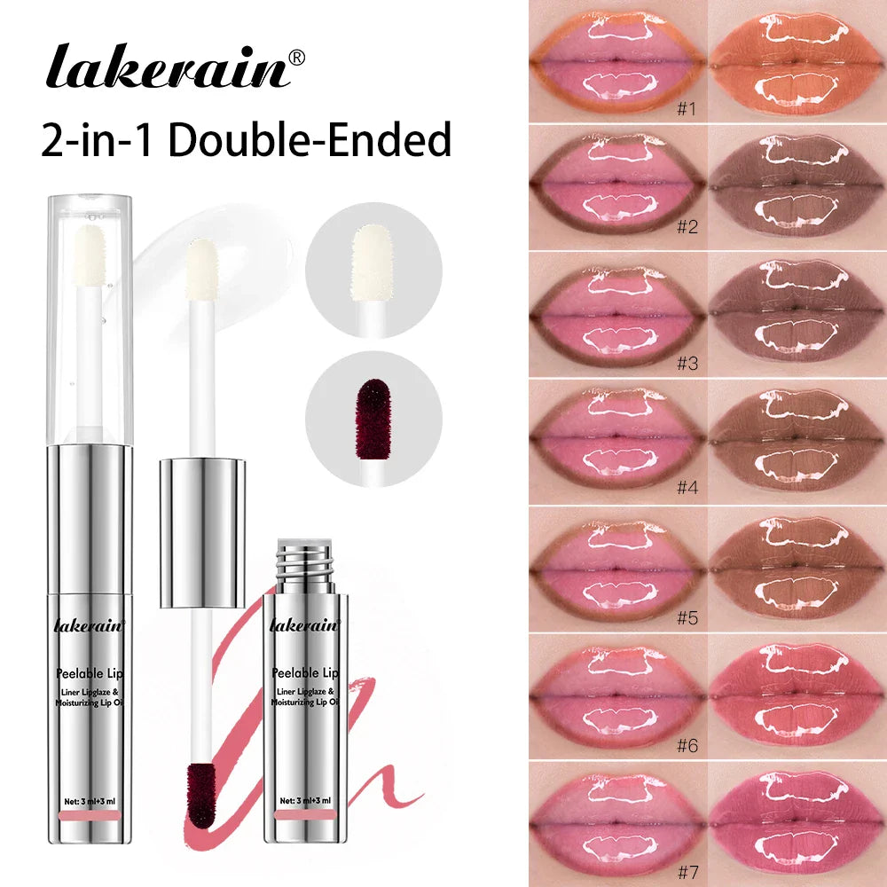 2-in-1 Peel Off Lip Liner & Nourishing Lip Oil | 7 Colors