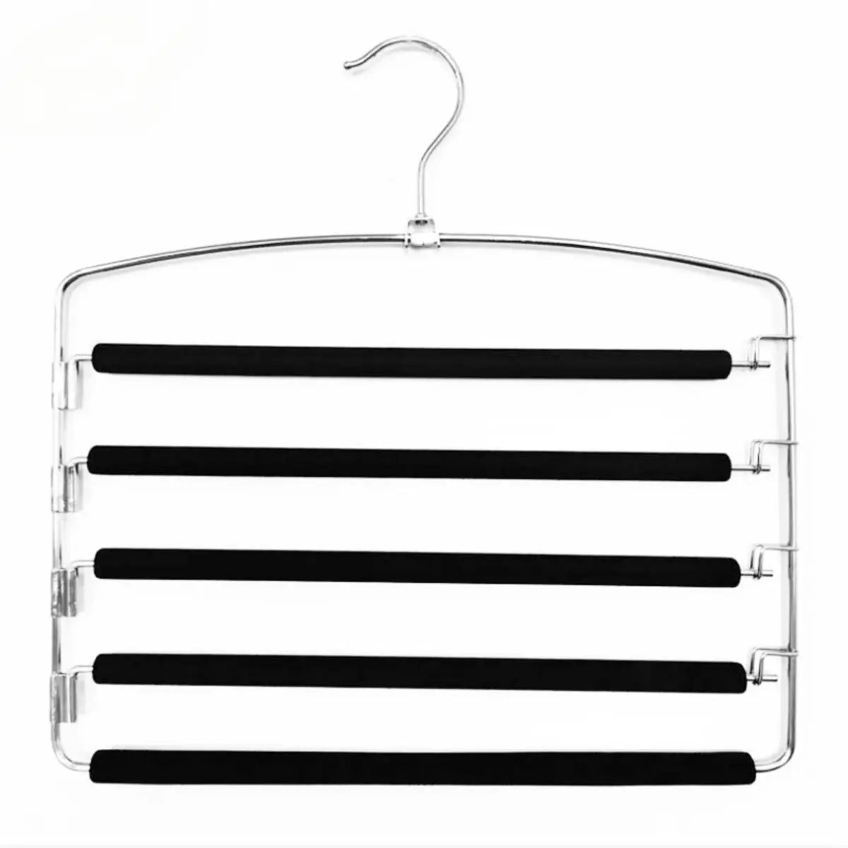 Five-layer foam pants rack with plastic and rubber coating, multi-layer, multi-functional rotating foldable hanger, towel storag Peaceful Pleasures Health and Wellness black