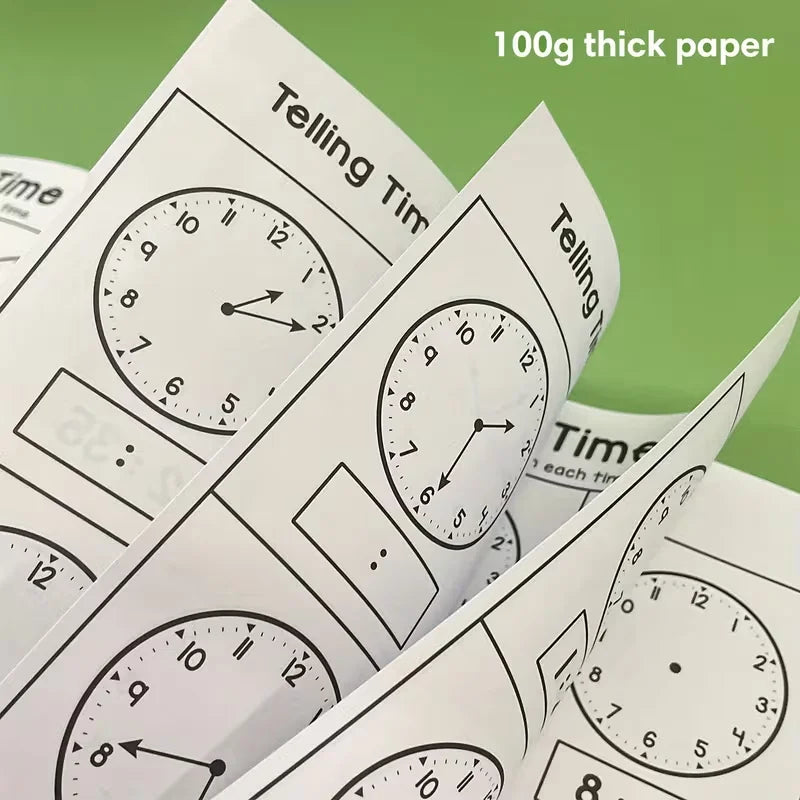 Telling Time Workbook Kids Master Analog Digital Clocks 30 Days Daily