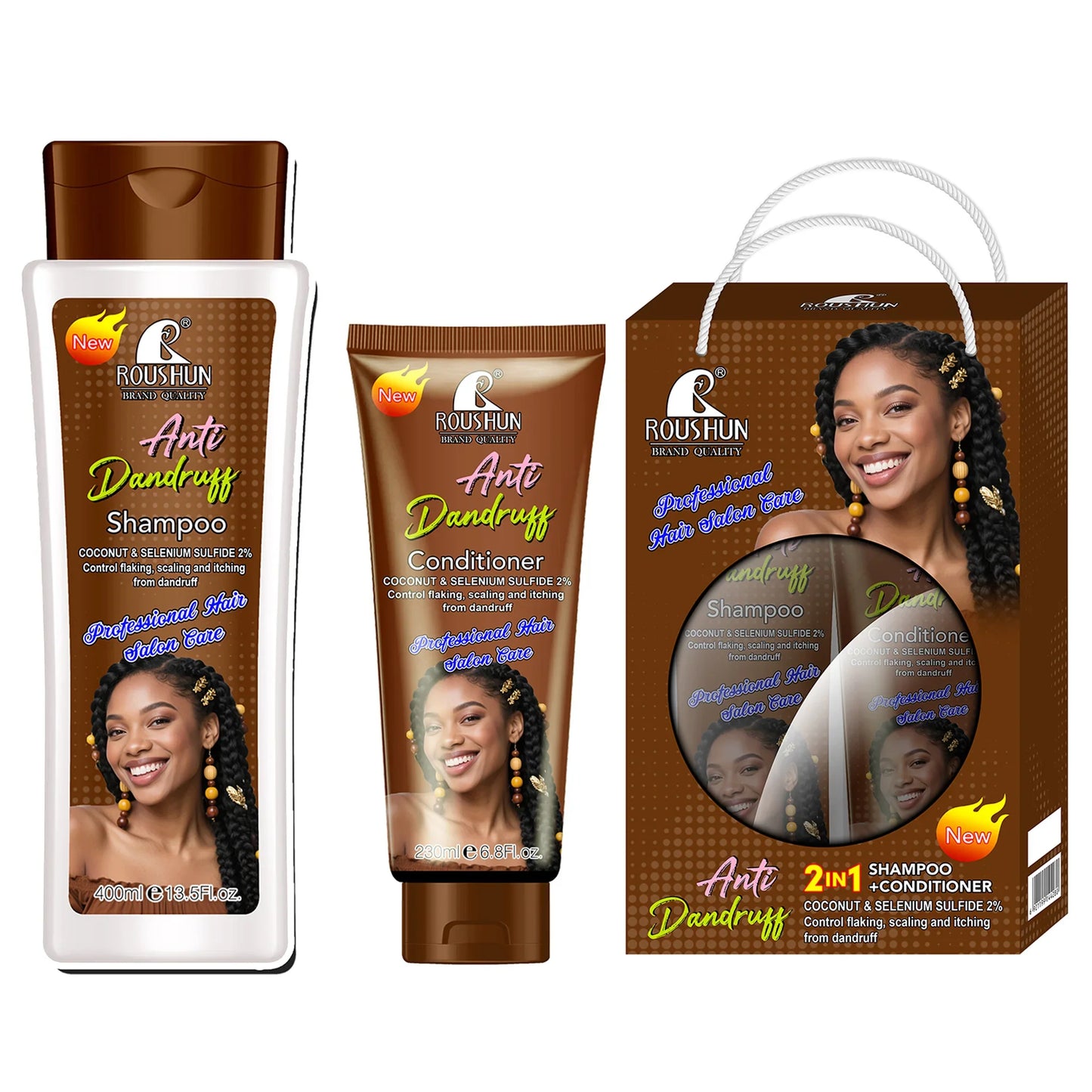 ROUSHUN Coconut Shampoo & Conditioner Set – Nourishing Hair