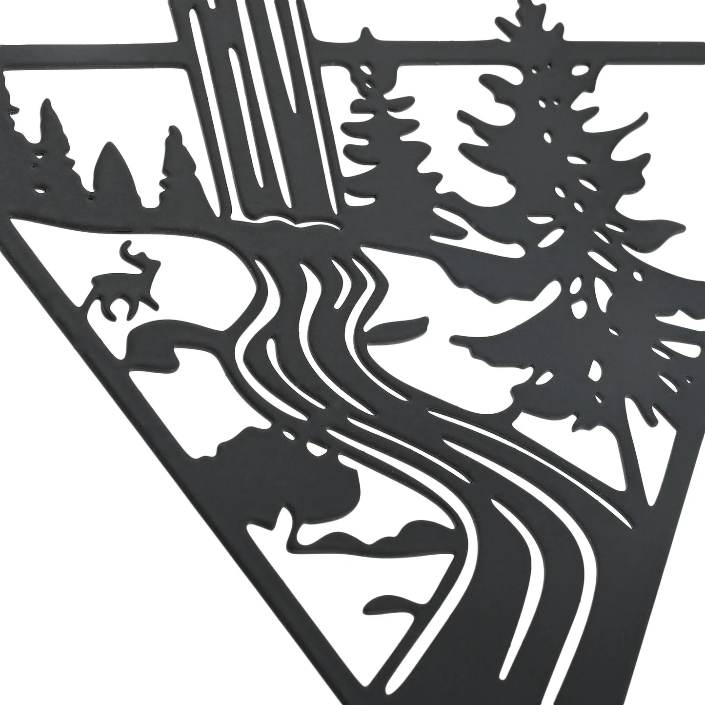Mountain & Waterfall Metal Wall Art | Modern Nature Décor