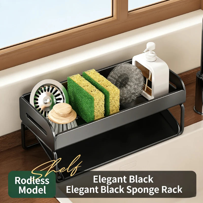 Kitchen Sink Sponge Holder – Rust-Resistant Sink Storage Rack