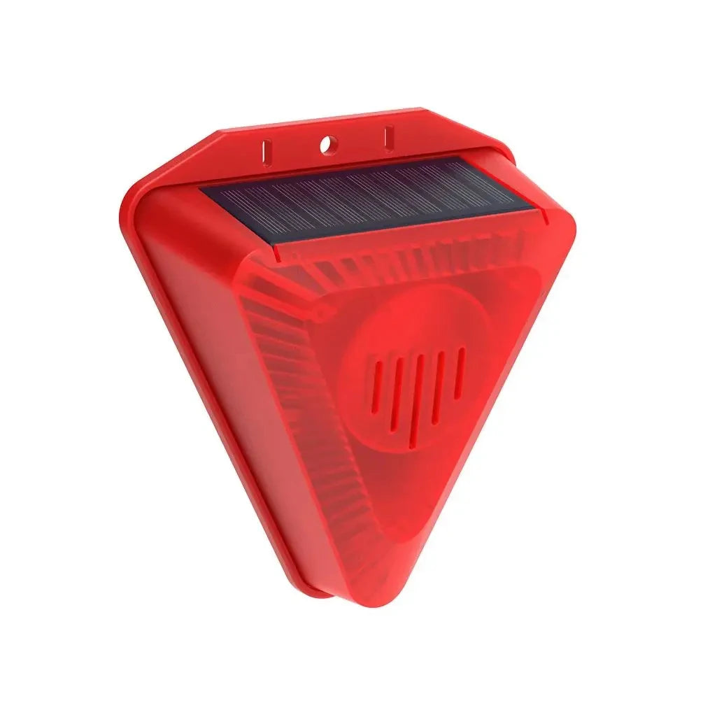 Solar Alarm Lamp 129dB Wireless Motion Sensor Siren Outdoor Waterproof Wild Wolf Alarm System Detector Peaceful Pleasures Health and Wellness Red