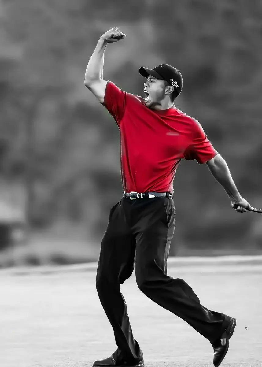 Tiger Woods Golf Portrait Canvas Wall Art | Fan Gift Poster