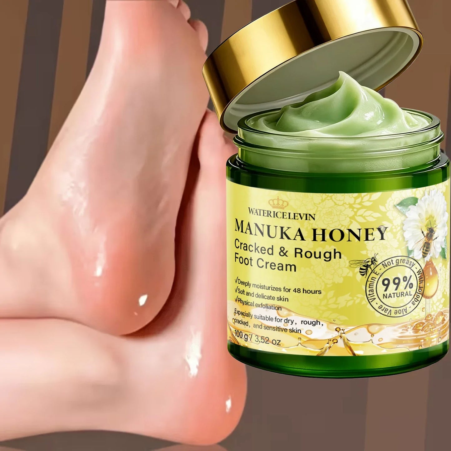Manuka Honey Foot Cream – Hydrating Cracked Heel Repair 100g