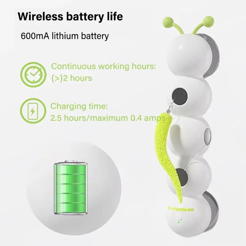 Motion-Activated Caterpillar Cat Toy | Rechargeable Interactive