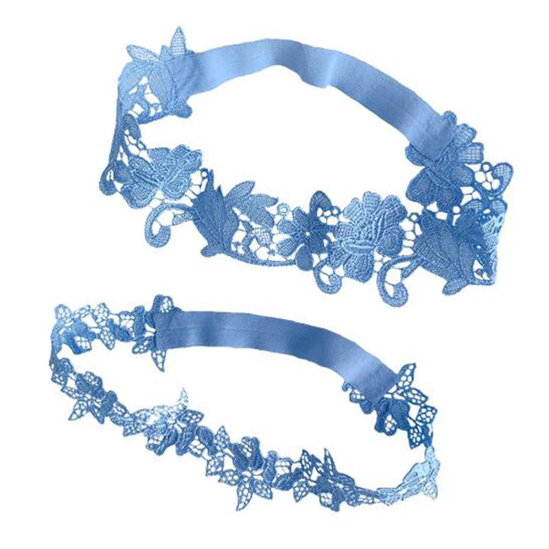 Leg Rings Ladies Bridal Lace Stocking European and American Wedding Accessories Sexy Charming Garters Elastic Leg Rings Peaceful Pleasures Health and Wellness Blue