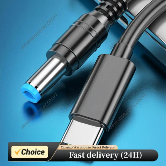 9V 12V 15V 20V Type-C To DC5525 Male Charger Cable Charger Cable Cord E-Marker Chip 5.5x2.5mm for Wireless Router Laptop Peaceful Pleasures Health and Wellness