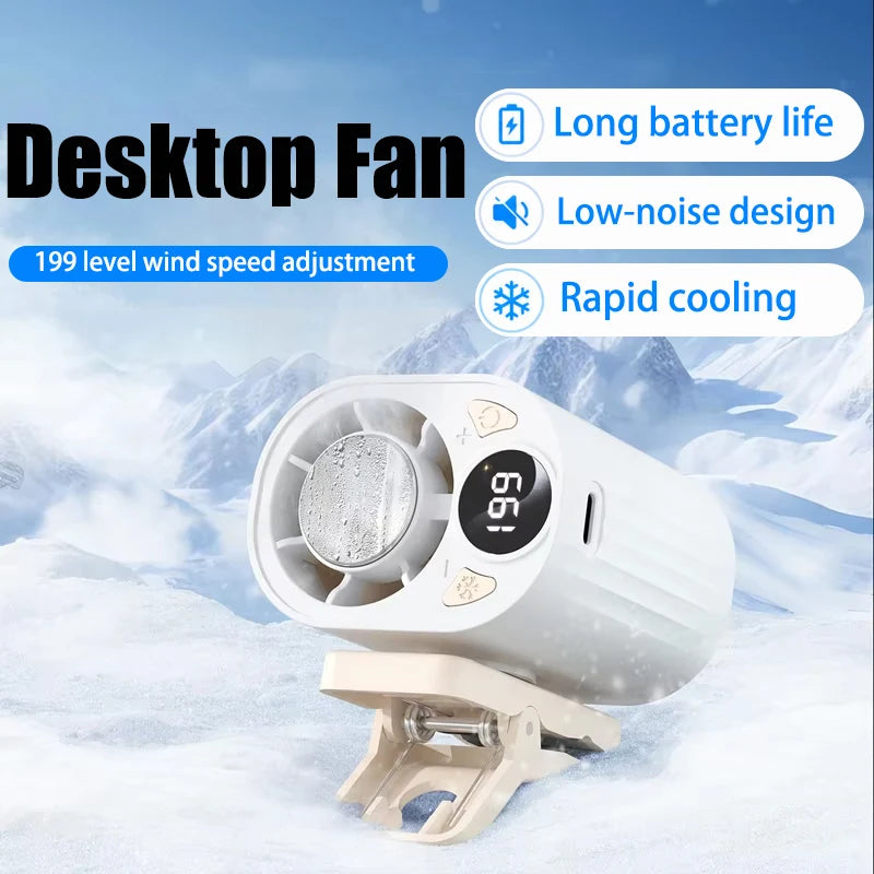 Portable High Speed Clip Fan 199 Speed Multifunctional Outdoor Rapidly Cooling Low Noise Waist Hanging Fan for Office Car Peaceful Pleasures Health and Wellness