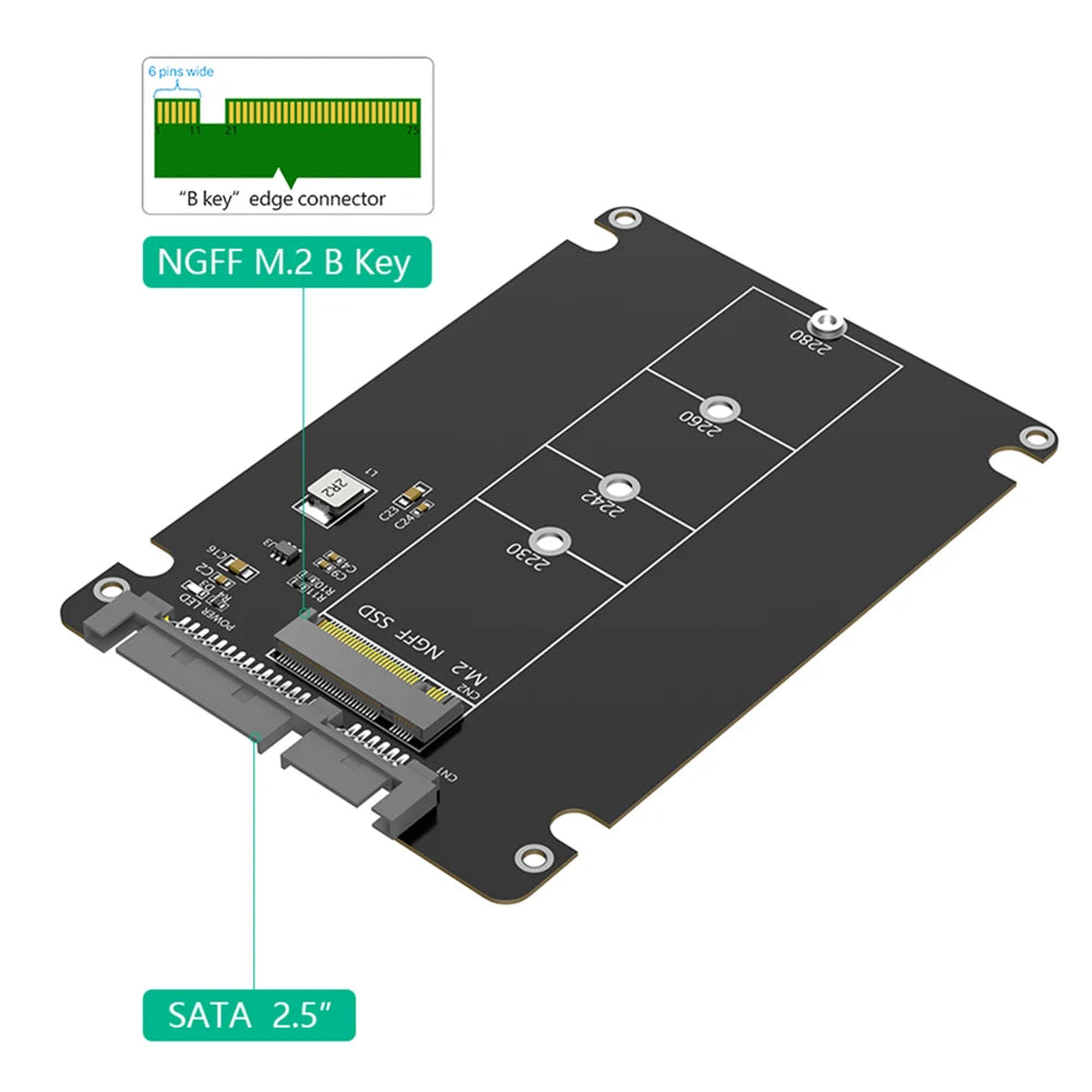 M.2 NGFF B Key To 2.5inch SATA SSD Enclosure M.2 SSD Case SSD External Box M.2 NGFF SSD To 2.5 Inch SATA III Adapter for Laptop Peaceful Pleasures Health and Wellness