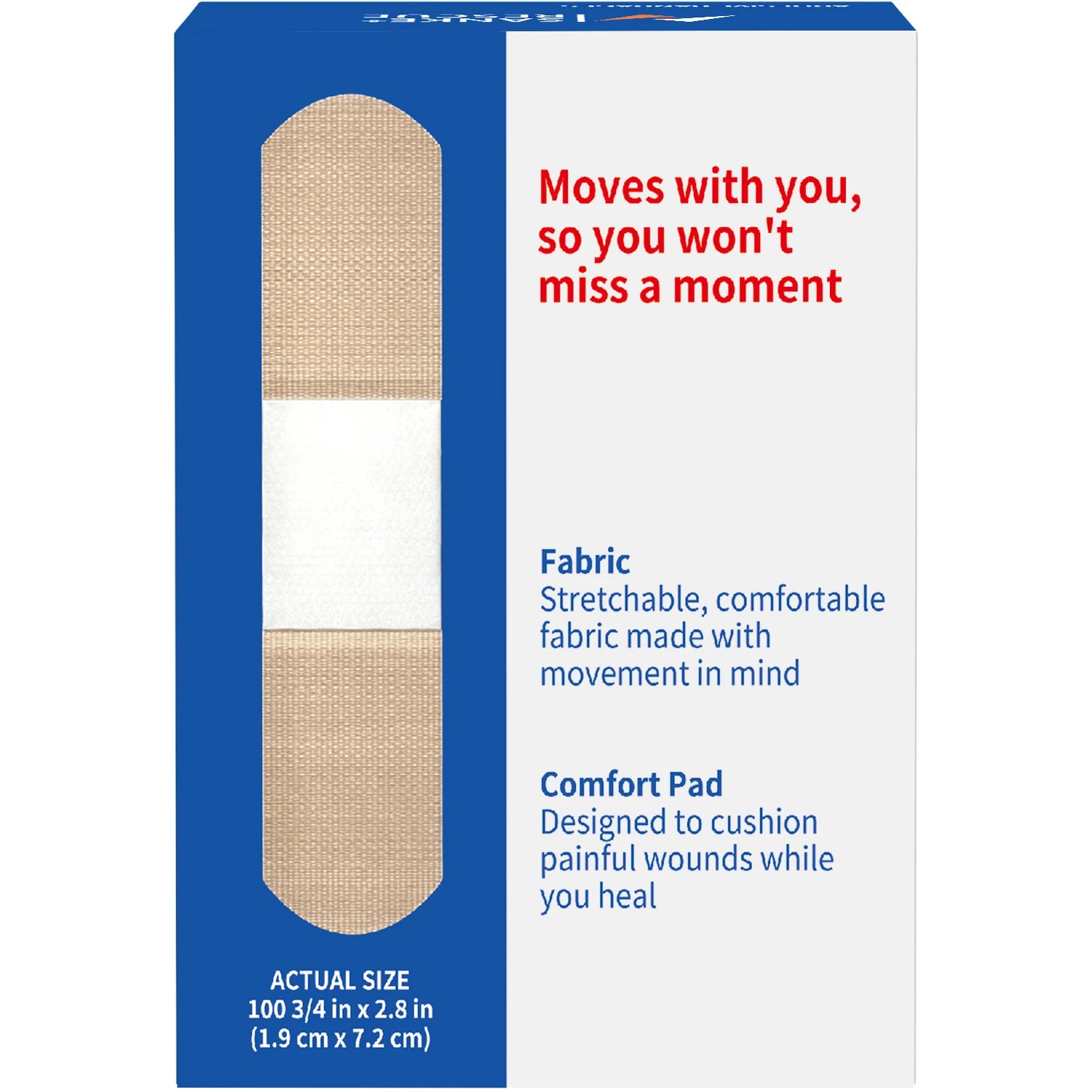 Flexible Fabric Adhesive Bandages 30/100pcs per Pack Comfortable Skin Care for Minor Cuts Burns Quick-Aid Flexible And Adhesive Peaceful Pleasures Health and Wellness