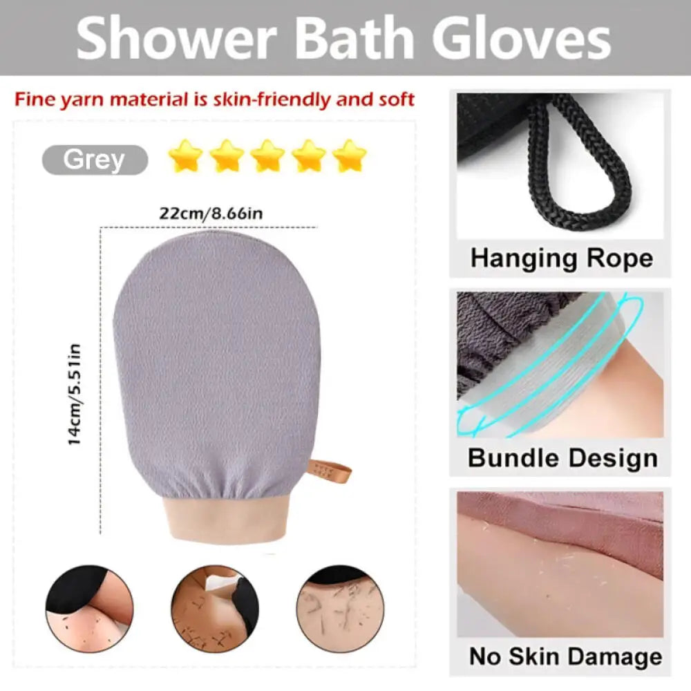 Exfoliating Bath Gloves | Loofah Body Scrubber Mitt