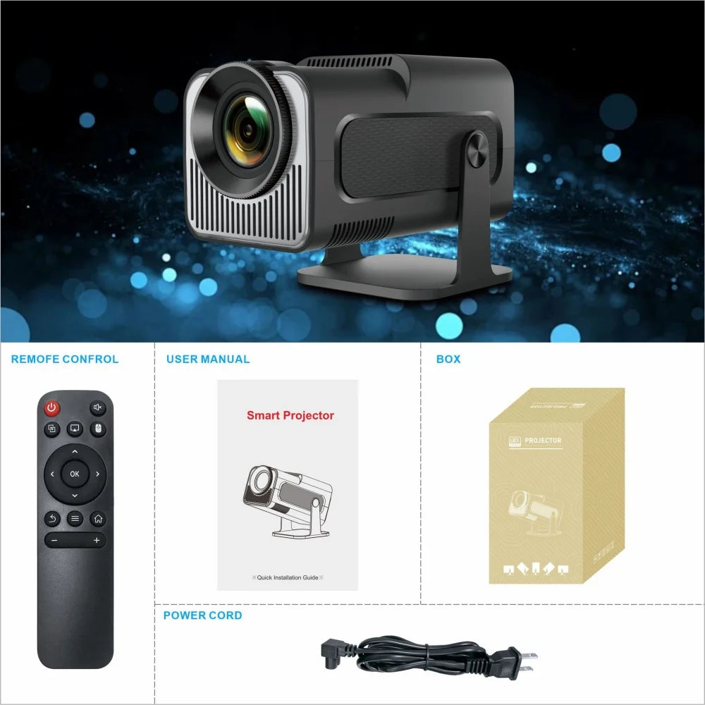Mini Portable Projector Newly Native HY320 720P Android11 4K 300ANSI Projector Wifi6 BT5.0 Cinema Outdoor Rotable Projector Peaceful Pleasures Health and Wellness