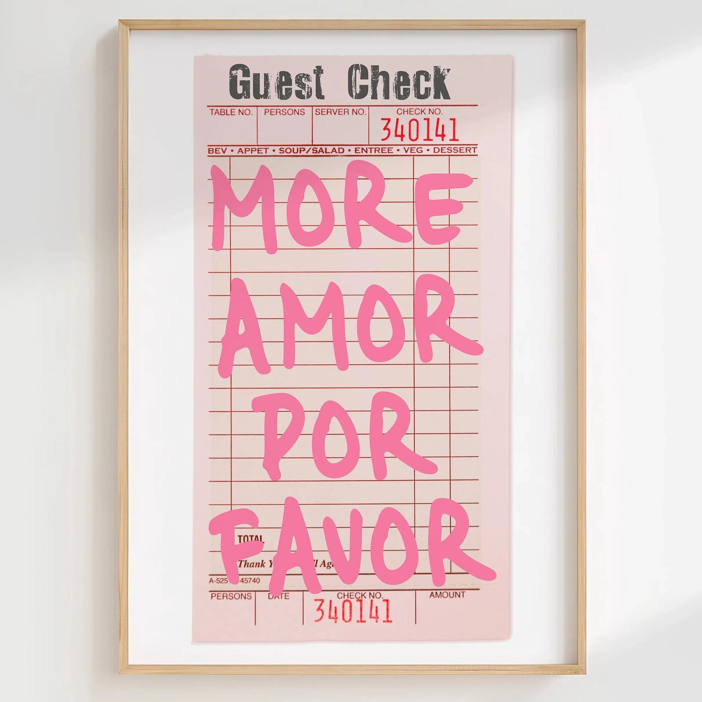 Más Amor Por Favor Love Quote Canvas Wall Art | Pink Blue