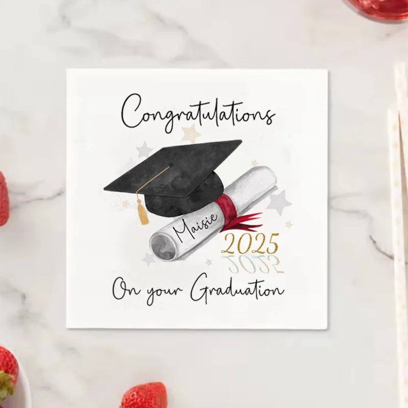 Personalized 2025 Graduation Paper Napkins – Class of 2025