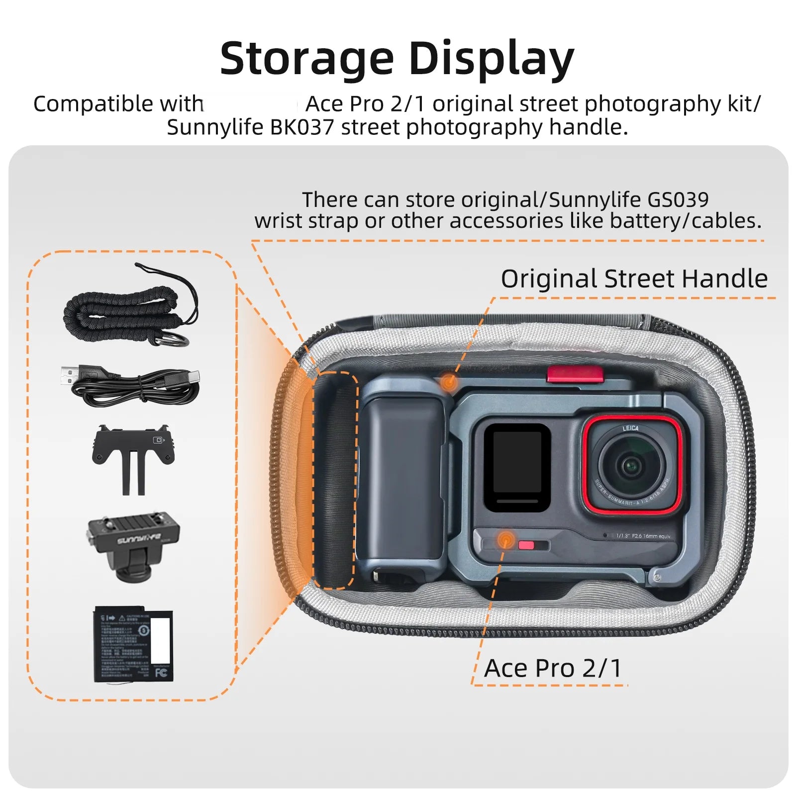 Stylish design High-Quality Matte Leather For Insta360 Ace Pro 2/1 Street Photography Storage Bag And Handbag Accessories Peaceful Pleasures Health and Wellness