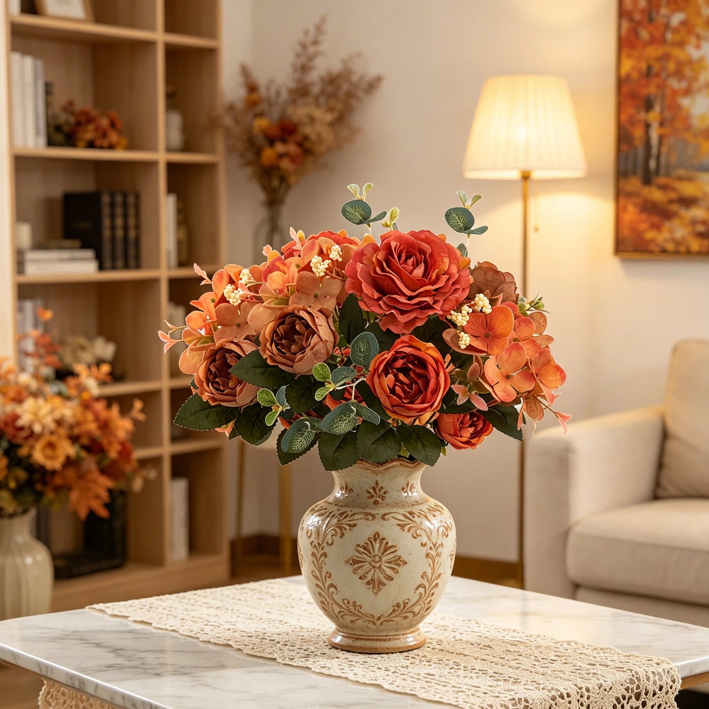 Artificial Silk Rose & Peony Bouquet | Wedding & Home Decor