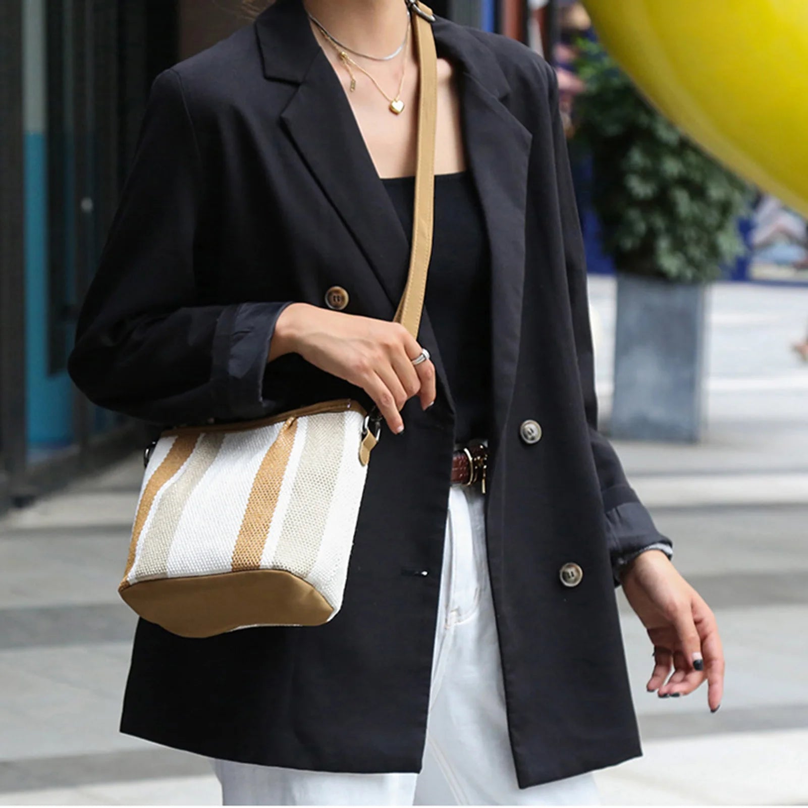 Cotton and Linen Crossbody Bag All-match Trendy Large-Capacity Handbag Gift Option for Wife Mother or Yourself Peaceful Pleasures Health and Wellness