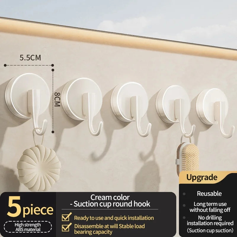 No-Drill Suction Cup Hook | Kitchen, Bathroom & Door Storage