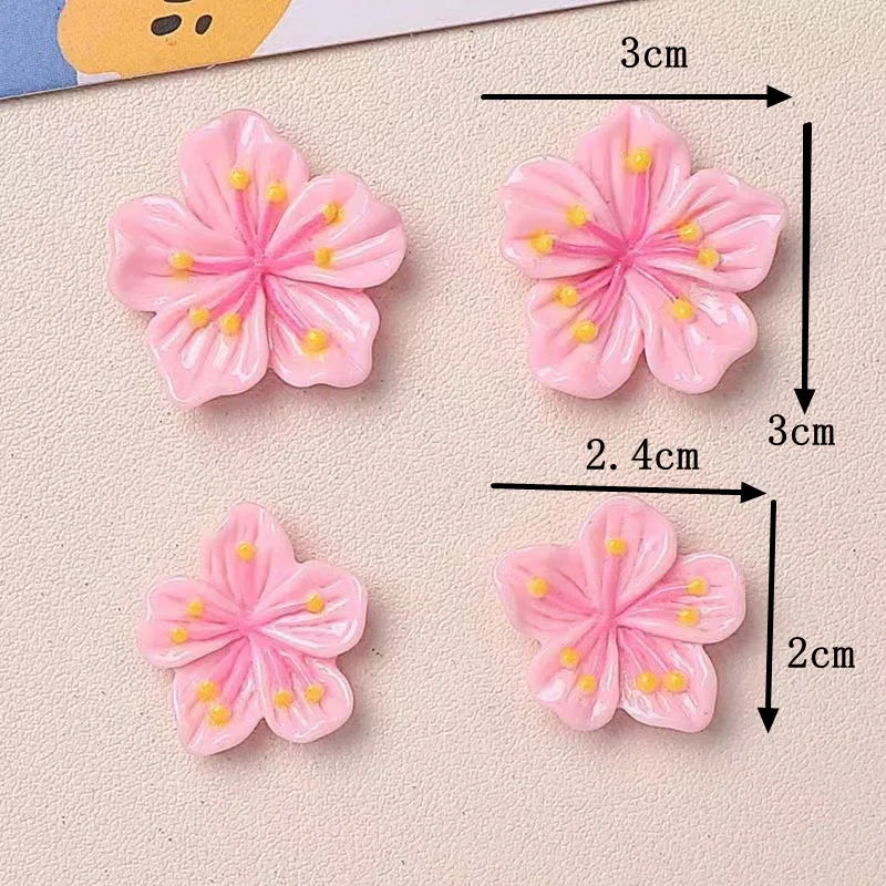 Bview Art Resin Peach Blossom Thumbtacks Creative Push Pins