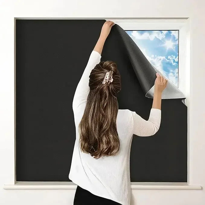 Portable Blackout Curtains Blinds for Windows 100% Window Shades Easy to Cut Fit for Bedroom Baby Room and TV Room Peaceful Pleasures Health and Wellness Black 150x400cm