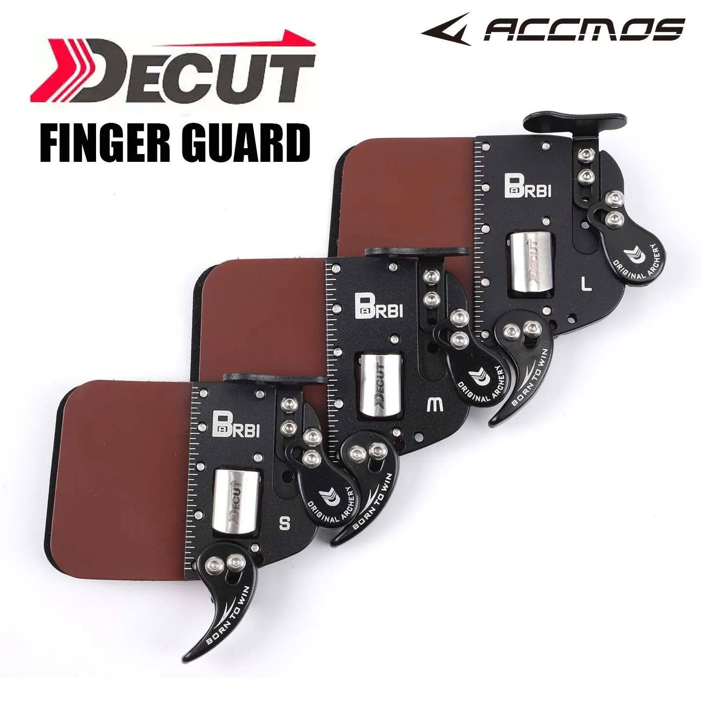 DECUT BARBI Archery Protective Gear 3 Finger Guards S M L Tradition