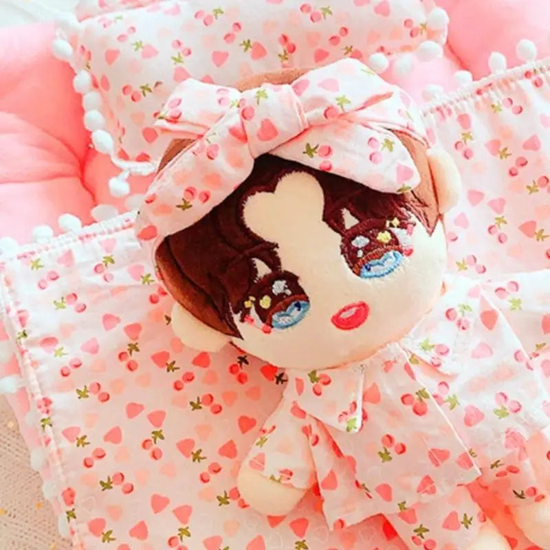 20cm Plush Doll Bed Set | Soft Miniature Bedding for Kids