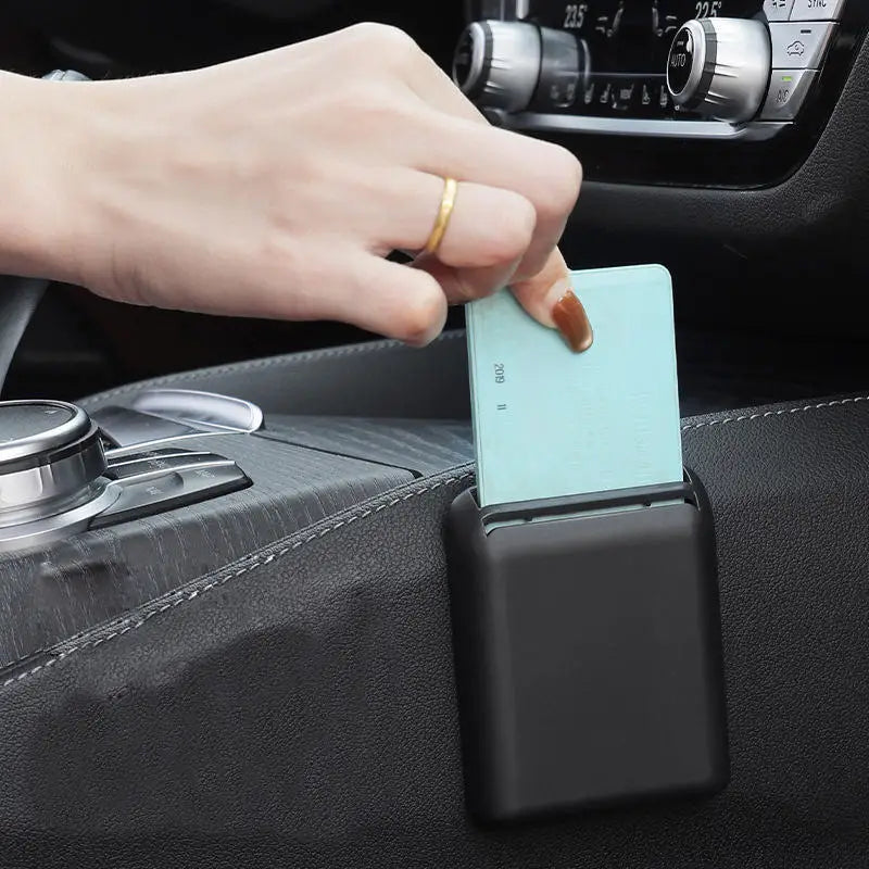 Self Adhesive Car Card Storage Box Multi Slot Toll Fuel Parking Card Organizer Universal Car Interior Ticket Receipt Mini Holder Peaceful Pleasures Health and Wellness