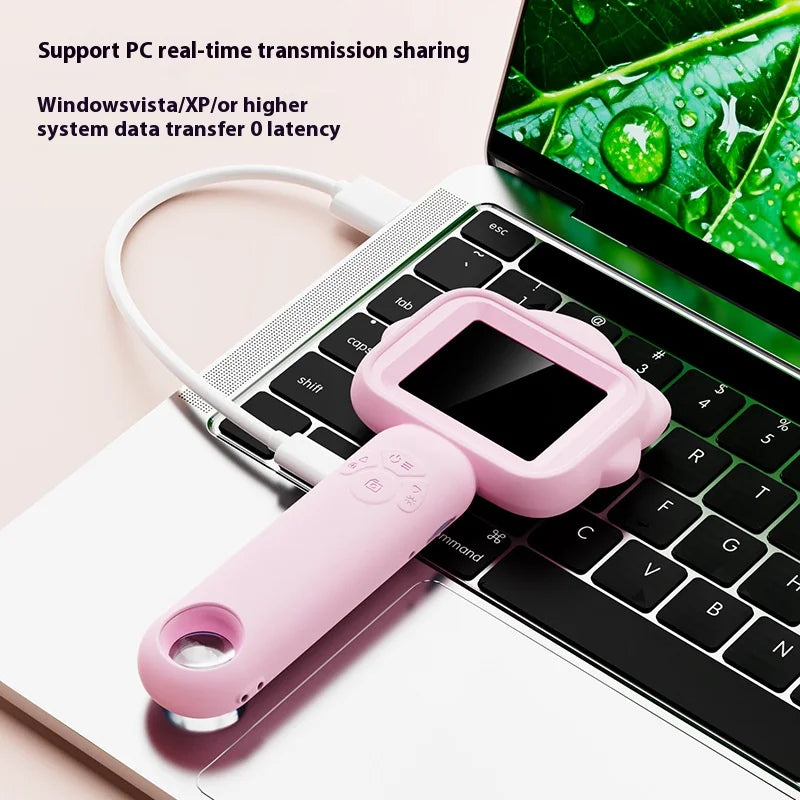 Children's Magnifying Microscope Cartoon Toy Shooting Portable Handheld Microscope Peaceful Pleasures Health and Wellness