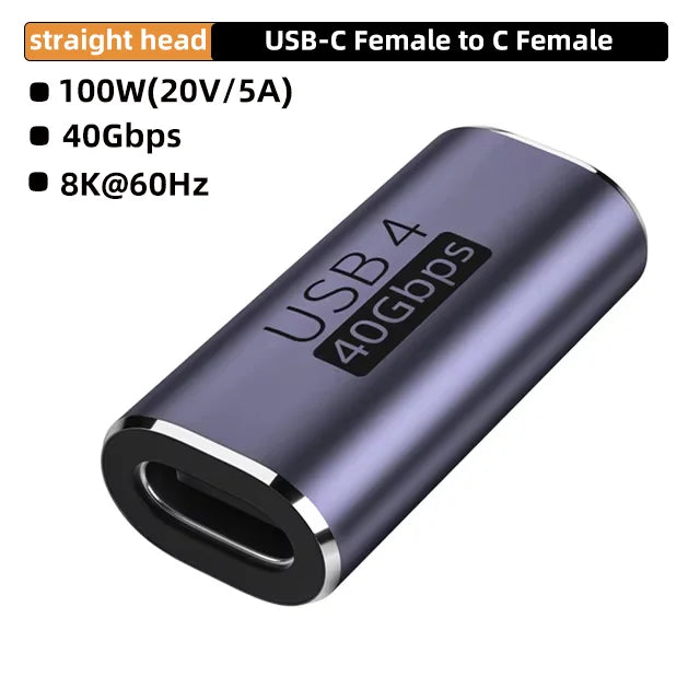 USB4 40Gbps 90° Type-C Adapter | 100W PD & 8K 60Hz