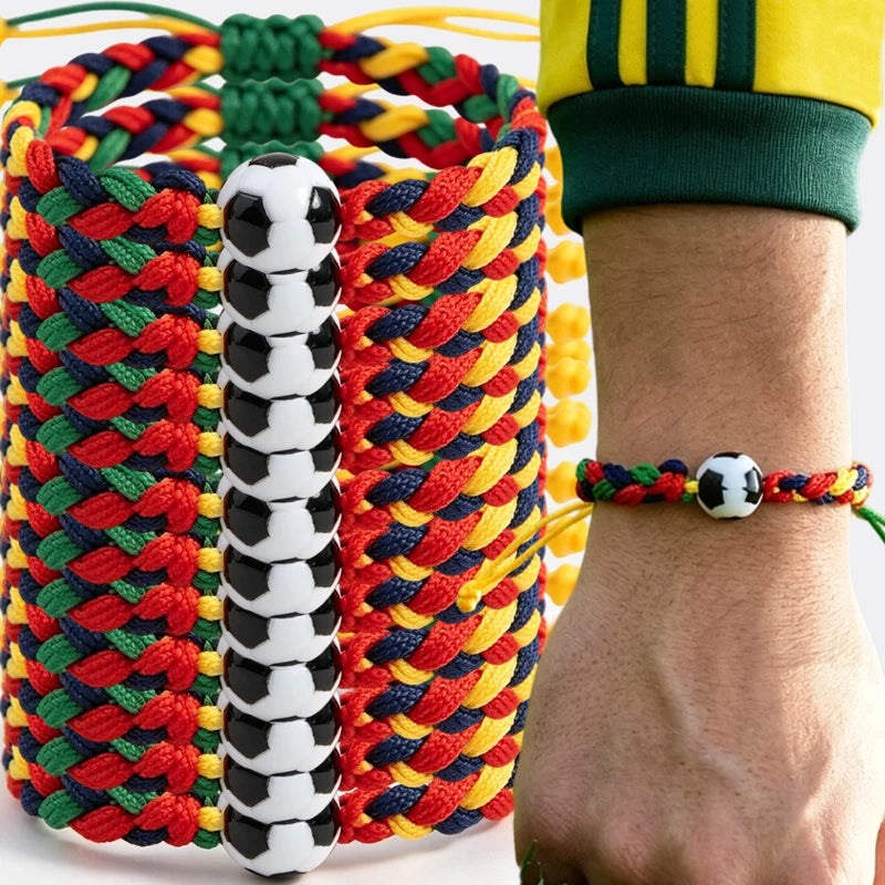 Colorful Woven Football Bracelet | Sports Fan Souvenir 1–8 Pcs