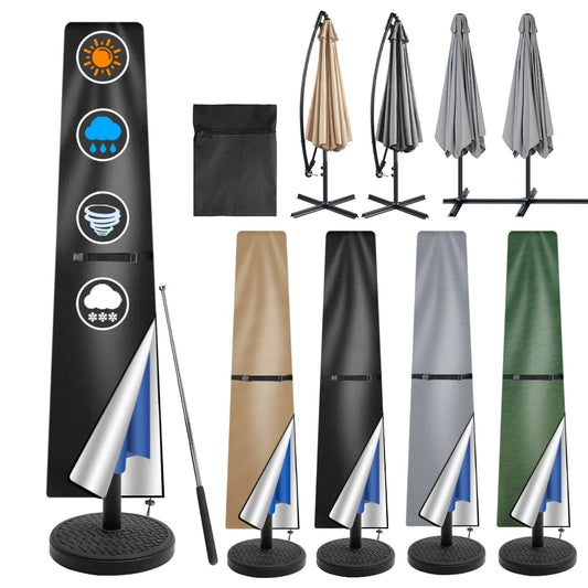 210D Oxford Waterproof Patio Umbrella Cover with Zipper & Rod Patio Umbrella Cover Peaceful Pleasures Health and Wellness