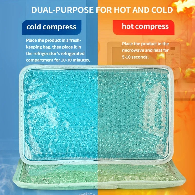 Hot & Cold Gel Ice Pack with Strap – Reusable Compress Pillow