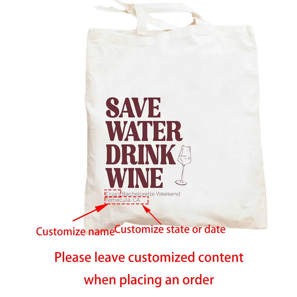 Custom Bachelorette Party Canvas Tote Bag | Bride-to-Be Gift