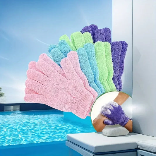 10-Pack Exfoliating Gloves – Gentle Body Scrub Shower Gloves Exfoliating Gloves Peaceful Pleasures Health and Wellness Random colors 3PCS Other