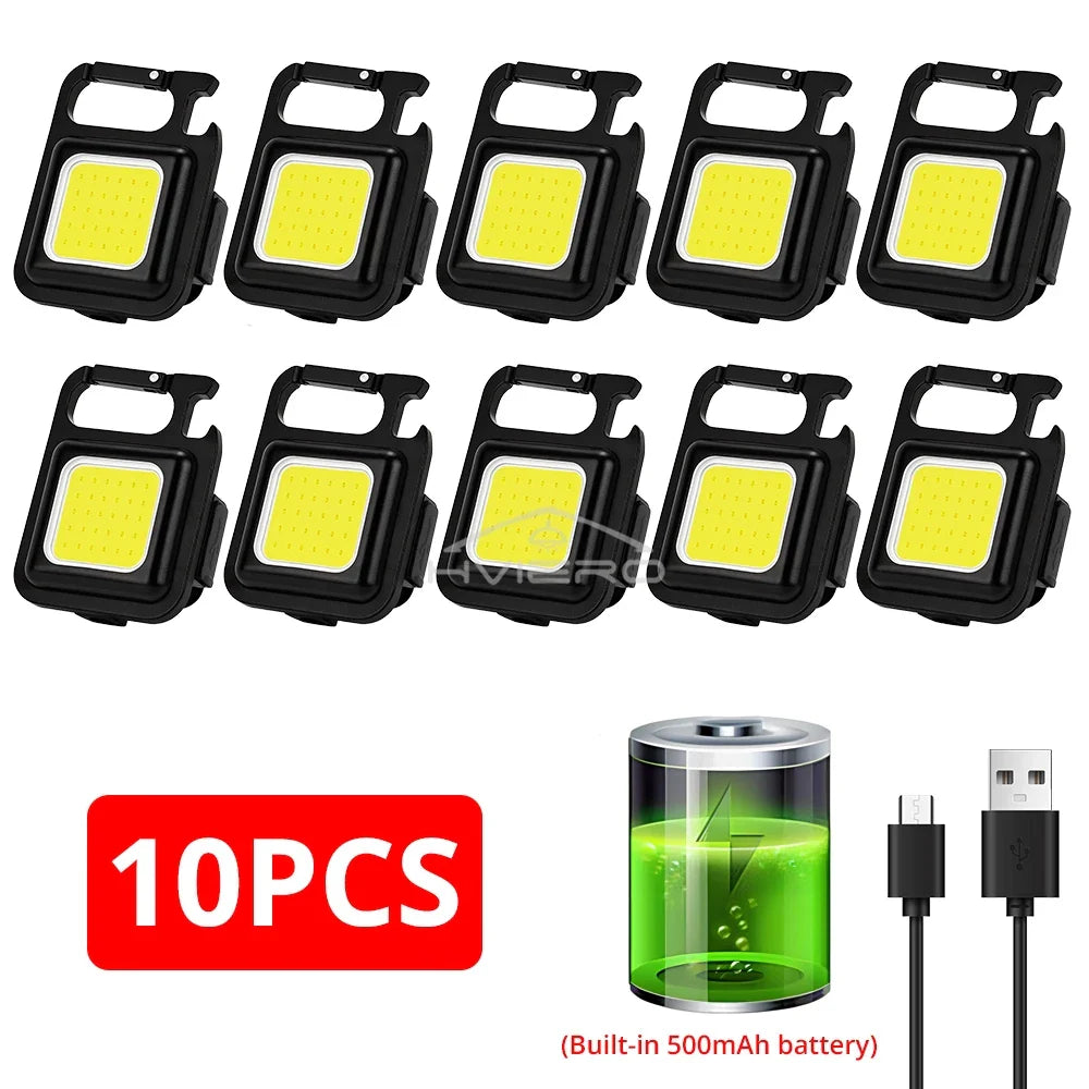 HVIERO COB Mini Keychain Flashlight | USB-C Rechargeable LED