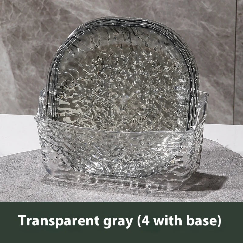 Light luxury plastic household bone spitting dishes, dining tables, garbage bone plates, small dish plates, fruit snacks, dried Peaceful Pleasures Health and Wellness Grey Set 1