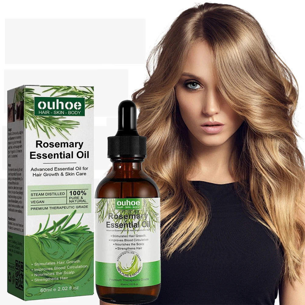 Rosemary Essential Oil for Hair Growth 60ml – Nourishing & Strengthening Hair Care Oil with Dropper Peaceful Pleasures Health and Wellness