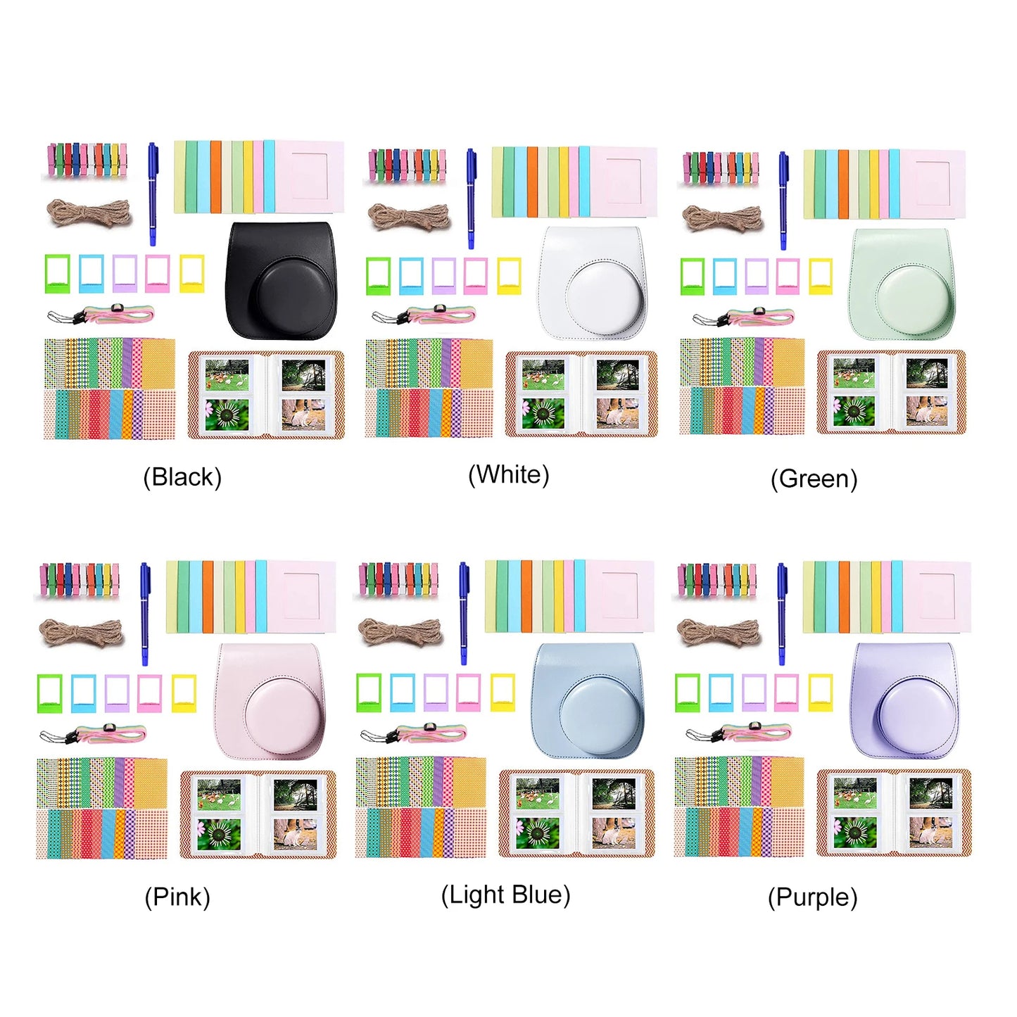 For Instax Mini 12 Protect Carrying Case Anti-Scratch Cameras Protection Bag Retro Flip Camera Bag 8 In 1 Cameras Accessories Peaceful Pleasures Health and Wellness