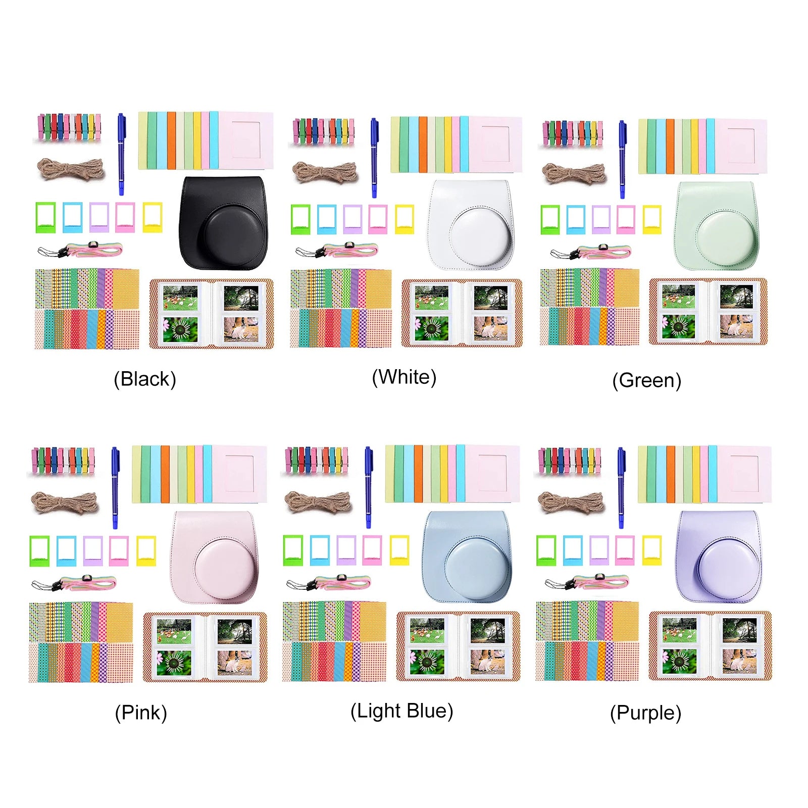 For Instax Mini 12 Protect Carrying Case Anti-Scratch Cameras Protection Bag Retro Flip Camera Bag 8 In 1 Cameras Accessories Peaceful Pleasures Health and Wellness