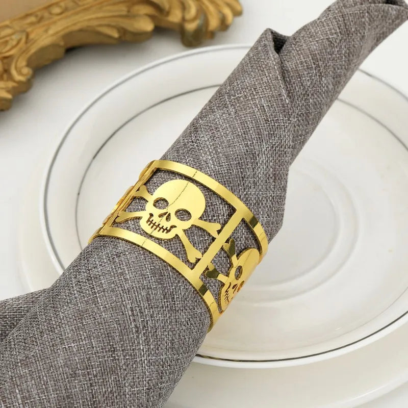 Metal Napkin Rings Set of 6 – Wedding Halloween Holiday Decor