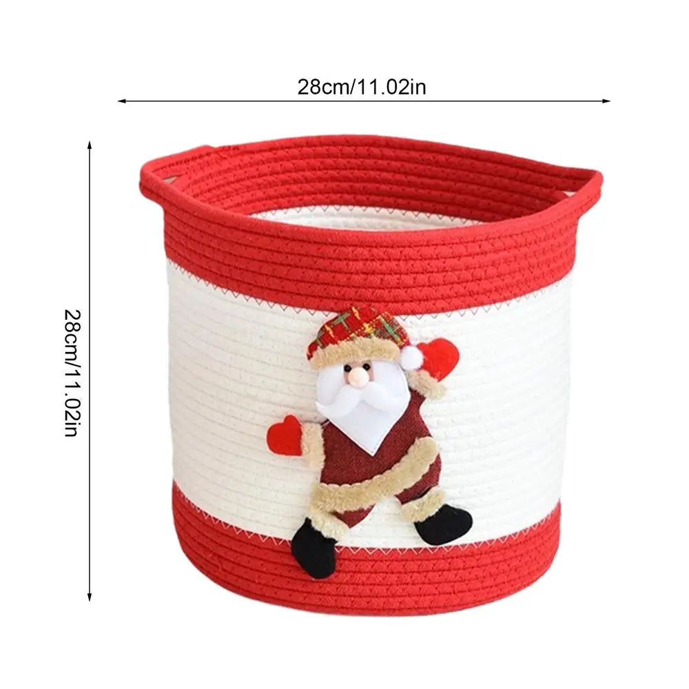 Christmas Baskets Empty Laundry Rope Basket For Christmas Decorative Laundry Bin For Women Kids Holiday Birthday Easter Peaceful Pleasures Health and Wellness A China Mainland