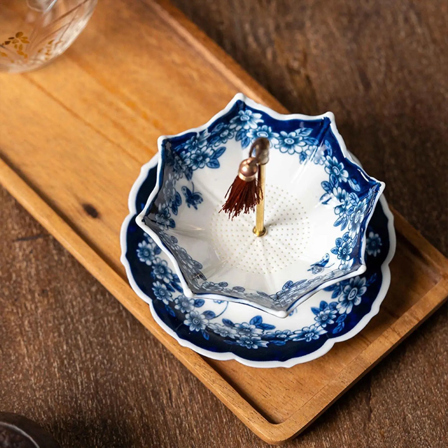 Rain Umbrella Tea Leakage Kung Fu Tea Accessories Ceramic Filters Tea Partitions Desktop Ornaments Fashion Tea Table Decorations Peaceful Pleasures Health and Wellness