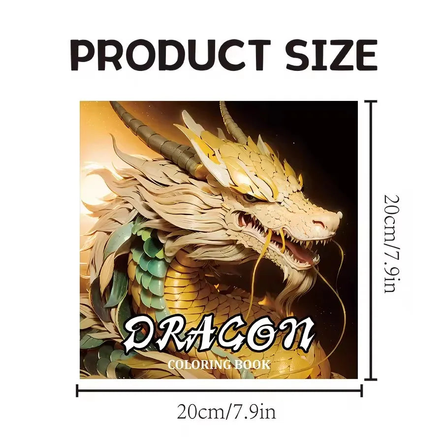 Dragon Coloring Book 20 Pages Adult Picture Animals Drawings Creative