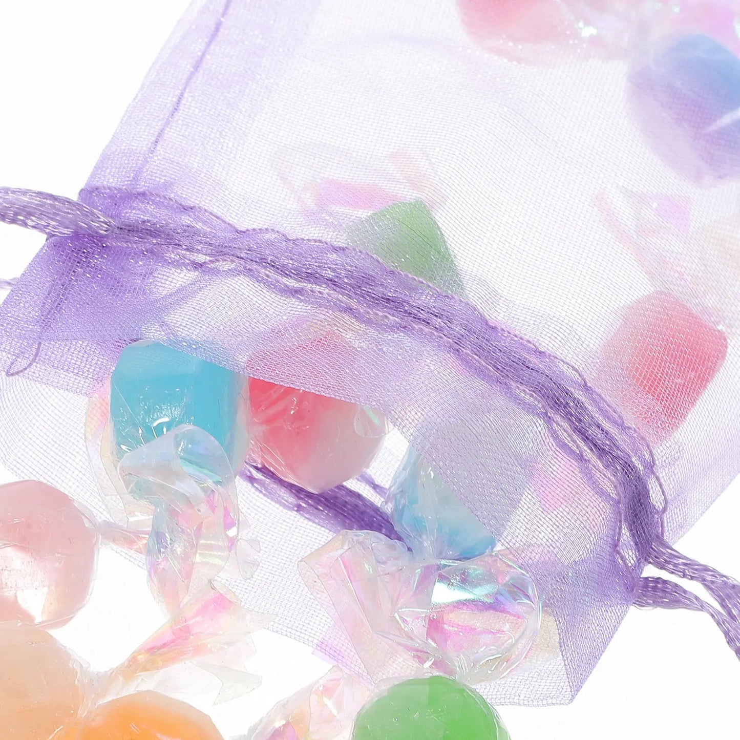 50 Pcs Gift Bag Jewelry Packaging Pouches Drawstring Bags Small Sachets for Business Sheer Organza Peaceful Pleasures Health and Wellness