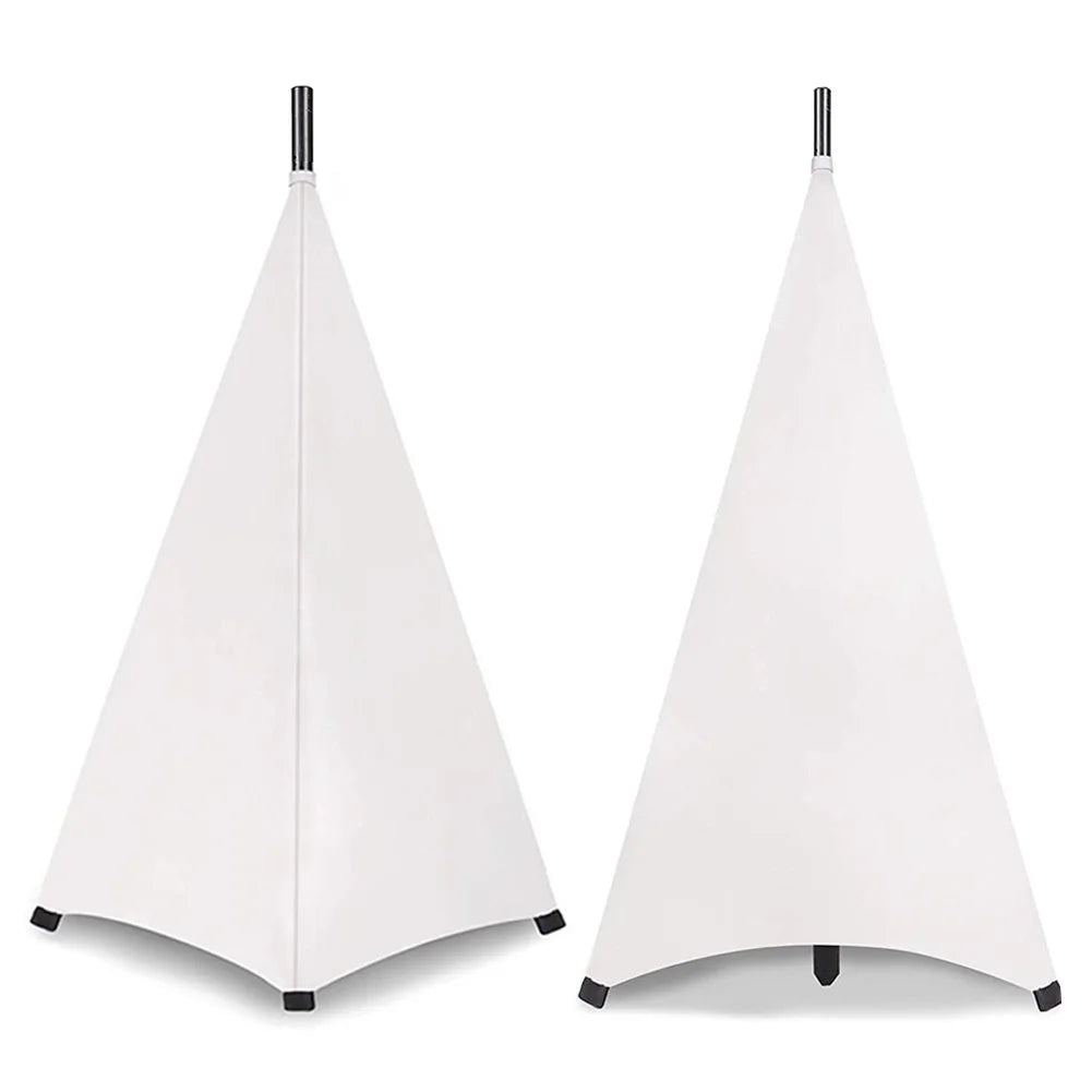 Universal Speaker Stand Cover Tripod Stand Cover Height Flexible Stretchable Floor Equipment Tool Blind Accessories Peaceful Pleasures Health and Wellness White Three Side