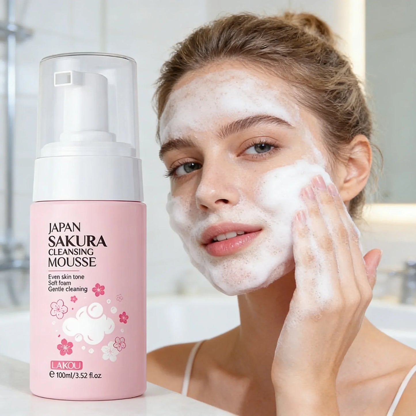 LAIKOU Sakura Facial Mousse Cleanser – Brightening & Hydrating