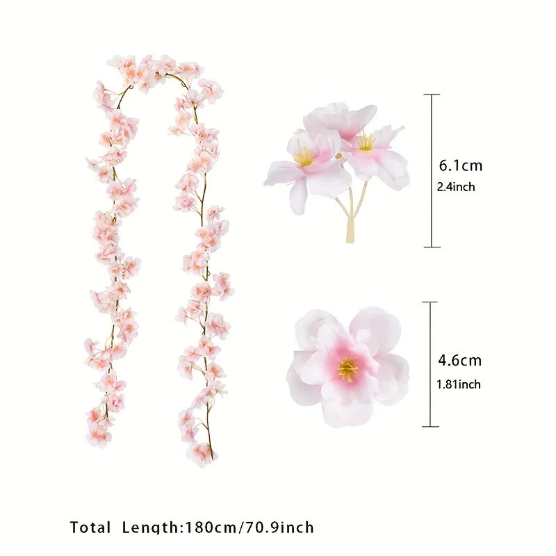 5.6ft Artificial Sakura Vine | Silk Cherry Blossom Décor