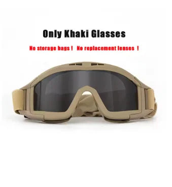 Tactical Goggles 3 Lenses | Windproof Motocross Shooting