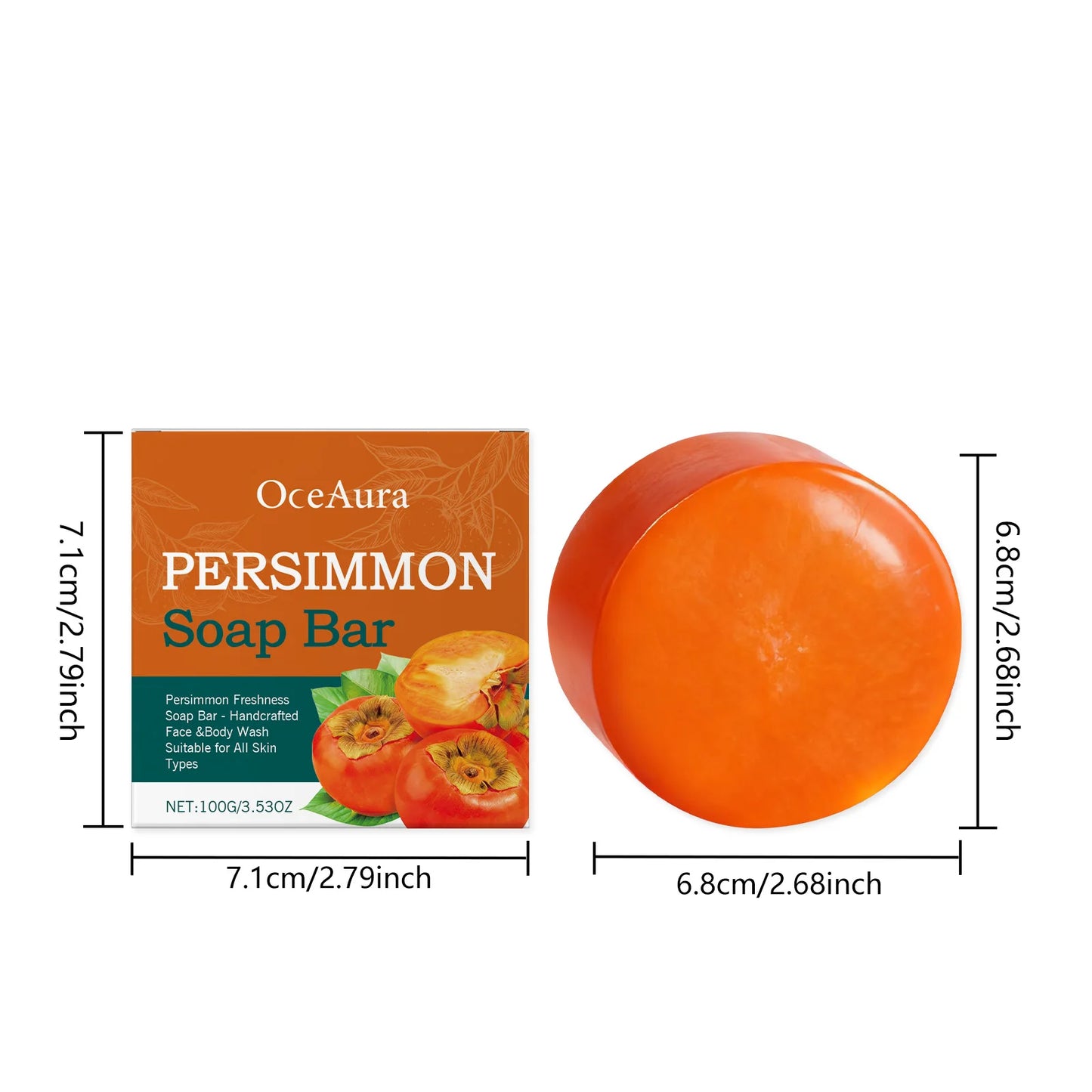 Persimmon Body Soap Bar 100g | Moisturizing Pore Cleanser